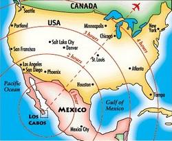 Flight times from Cabo San Lucas